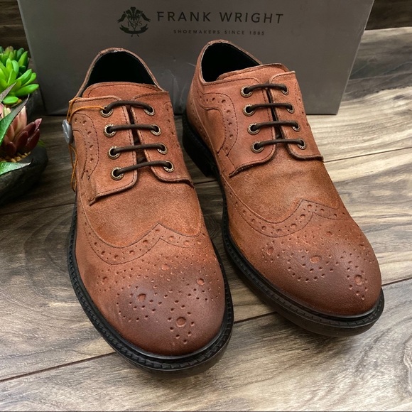 NIB Frank Wright Baird Rust Oil Suede Brogues 10 - Picture 3 of 11